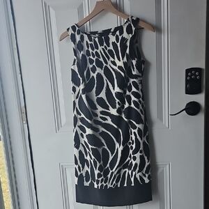 AB Studio Monochrome Animal Print Mini Dress, sz 2